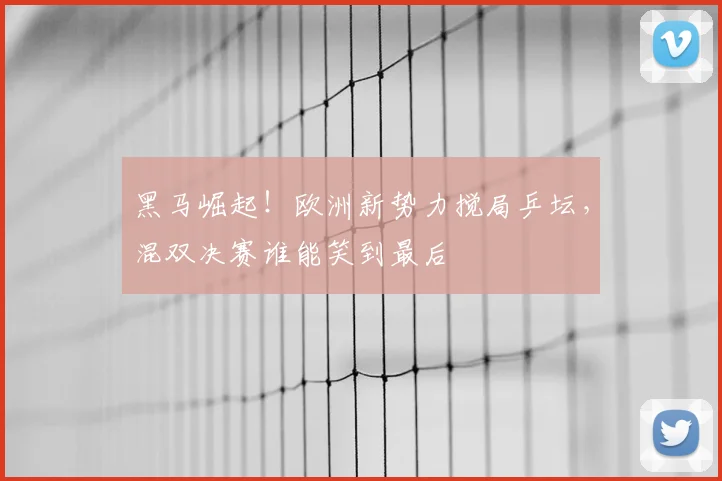 黑马崛起！欧洲新势力搅局乒坛，混双决赛谁能笑到最后